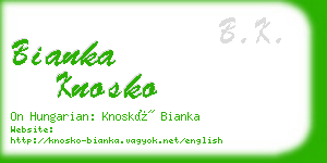 bianka knosko business card